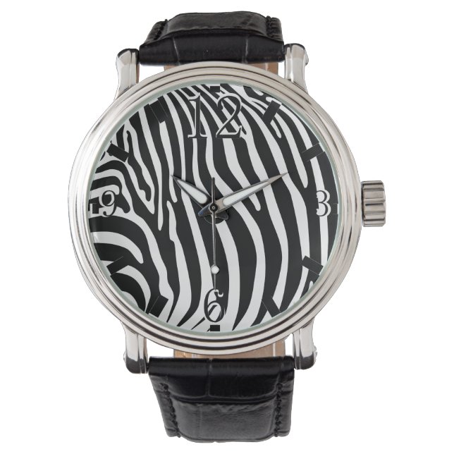 Zebra Animalprint Armbandsur (Framsida)