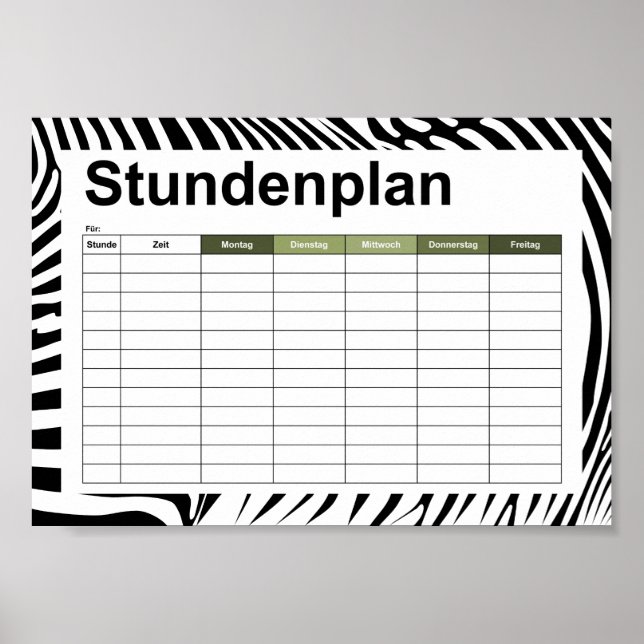 Zebra Animalprint Poster (Framsidan)