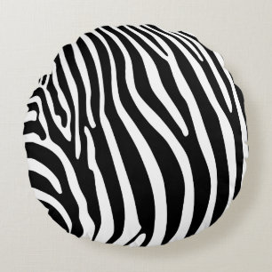 Zebra Animalprint Rund Kudde