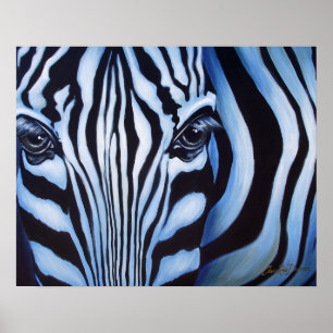 Zebra Ansikte Wildlife Art-utskrift Poster