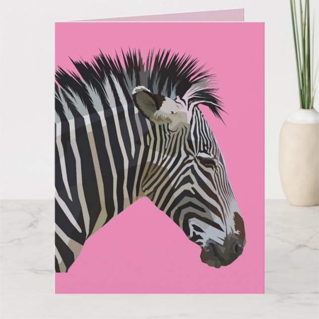 ZEBRA ART BIRTHDAY GREETING CARD KORT (Framsida)