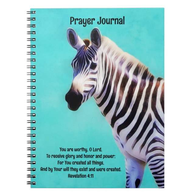 Zebra Art Creation Bible Verse Faith Prayer Anteckningsbok (Framsidan)