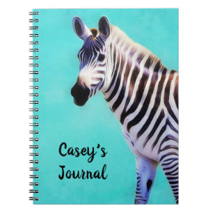 Zebra Art Journal bärbar dator med Personal Namn Anteckningsbok