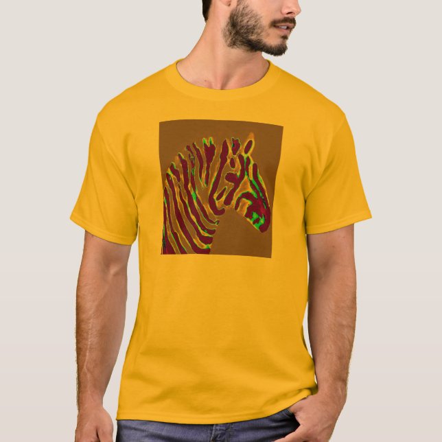 Zebra Art Lila Glow Tee Shirt (Framsida)