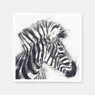 Zebra Art Napkin - Safari Party Decor Pappersservett