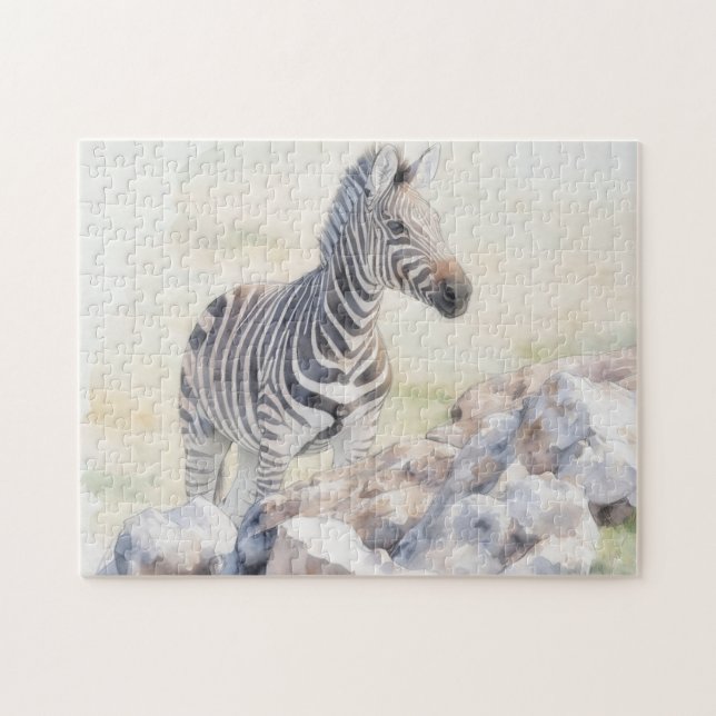 Zebra Art Wild Animal Puzzle Pussel (Horisontell)