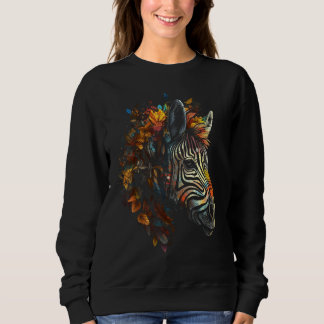 Zebra Autumn Leaves Colourful Animal Zoo Zebra T Shirt