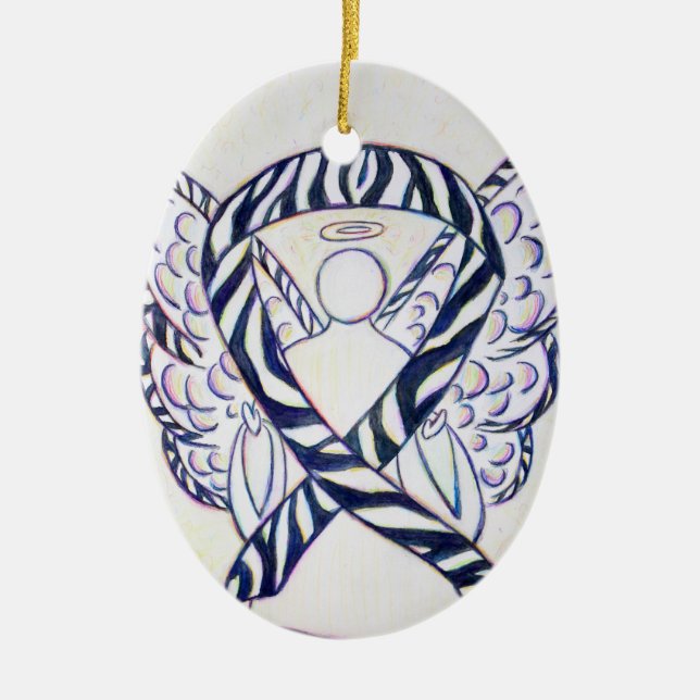 Zebra Awareness Ribbon Angel Ornament (Framsidan)
