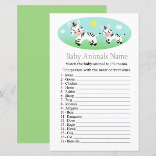 Zebra Baby Djur Namn Lek