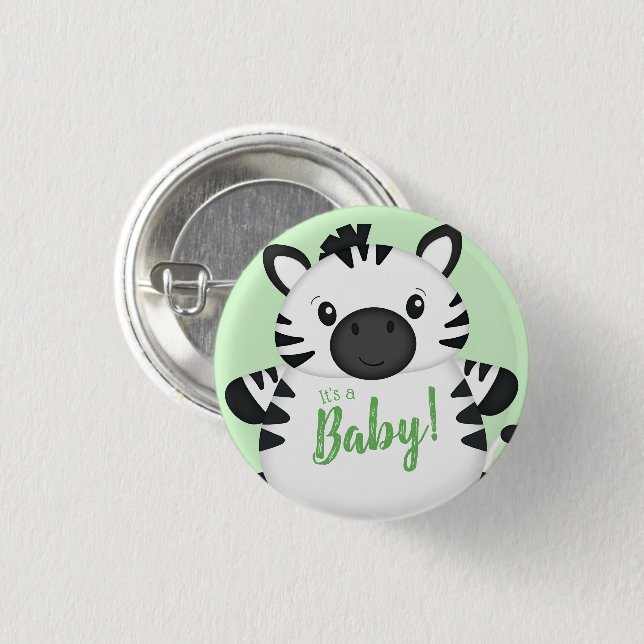 Zebra Baby Shower Knapp (Framsida & baksida)