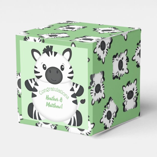 Zebra Baby Shower Presentaskar (Framsidan Sidan)
