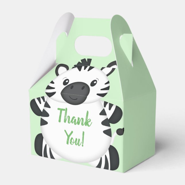 Zebra Baby Shower Presentaskar (Framsidan Sidan)