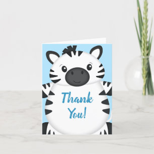 Zebra Baby Shower Safari Blue Boy Tack Kort