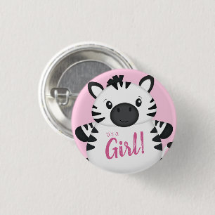 Zebra Baby Shower Safari Rosa Girl Girl Girl Girl Knapp