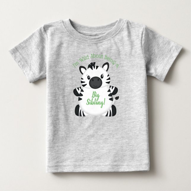 Zebra Baby Shower T Shirt (Framsida)