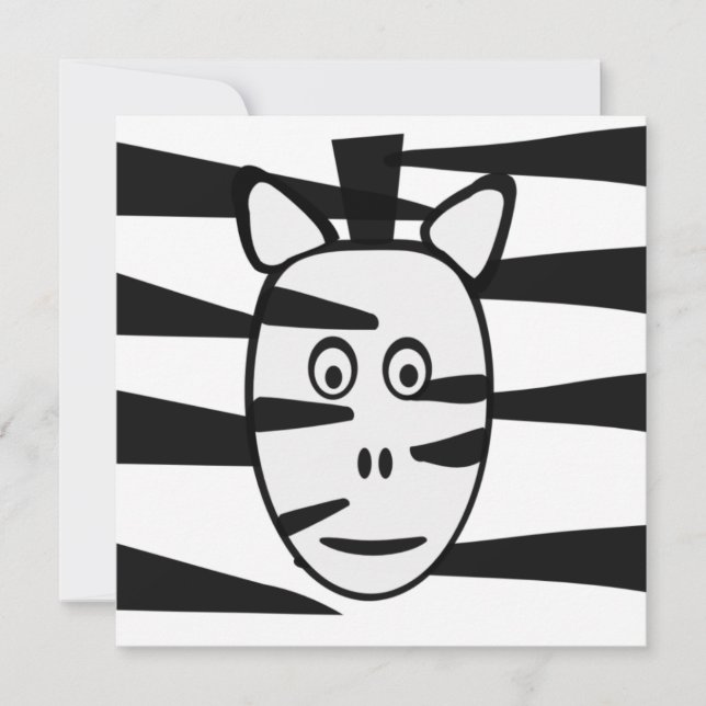 Zebra Barns Födelsedagsfest inbjudan (Framsida)
