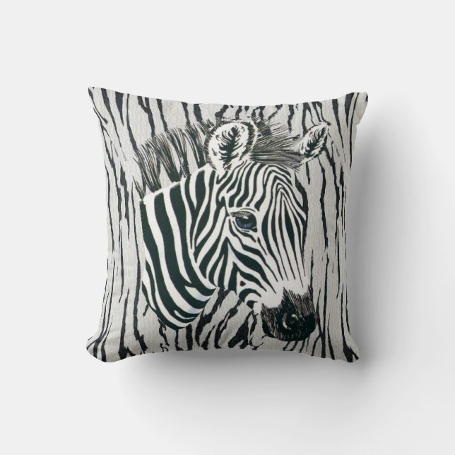 Zebra Bedroom, Crib eller Couch Pillow Kudde (Framsida)