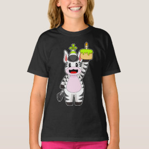 Zebra Birthday Cake Candle T Shirt