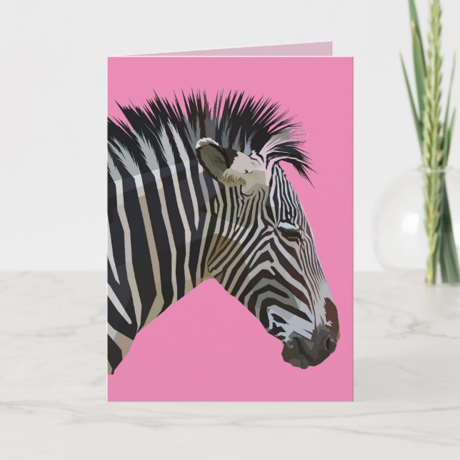 ZEBRA BIRTHDAY CARD KORT (Framsida)