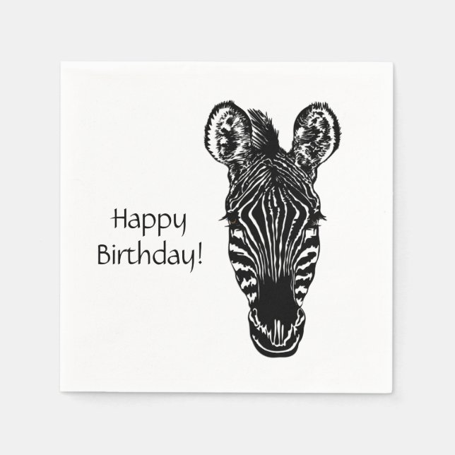 Zebra Birthday Pappersservett (Framsidan)