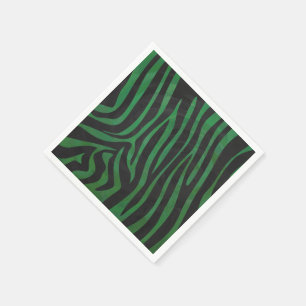 Zebra Black and Grönt Print Pappersservett
