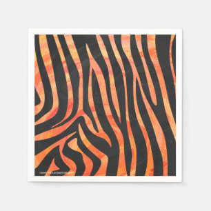 Zebra Black and Orange Print Pappersservett