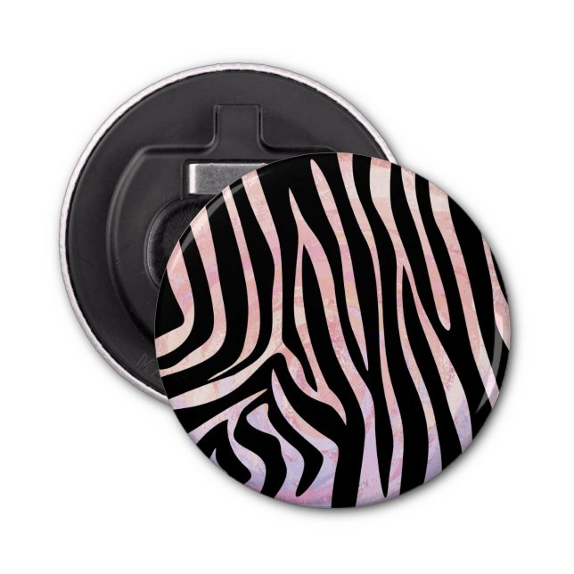 Zebra Black and Rosa Print Flasköppnare (Framsidan)