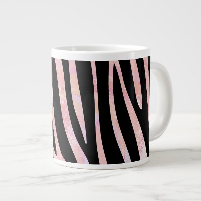 Zebra Black and Rosa Print Jumbo Mugg (Framsida höger)
