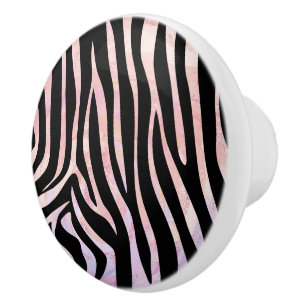 Zebra Black and Rosa Print Knopp