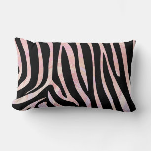 Zebra Black and Rosa Print Lumbarkudde