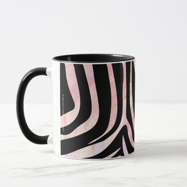 Zebra Black and Rosa Print Mugg (Vänster)