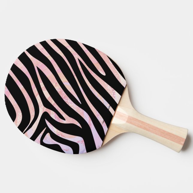 Zebra Black and Rosa Print Pingisracket (Sidan)
