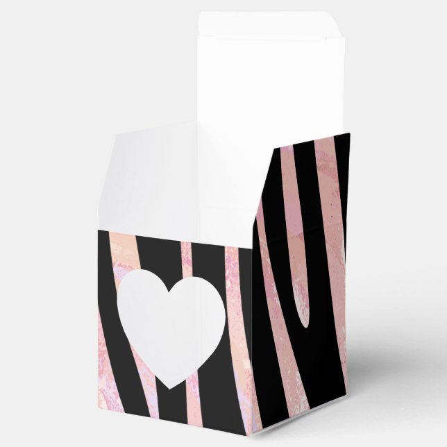 Zebra Black and Rosa Print Presentaskar (Öppnad)
