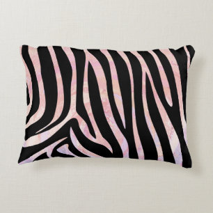 Zebra Black and Rosa Print Prydnadskudde