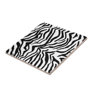 Zebra Black and White Gömmer Päls Mönster Kakelplatta
