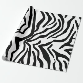 Zebra Black and White Gömmer Päls Mönster Presentpapper