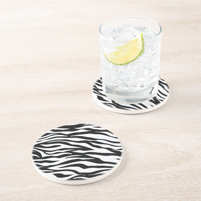 Zebra Black and White Pattern Drink Coasters Underlägg (Sidan)
