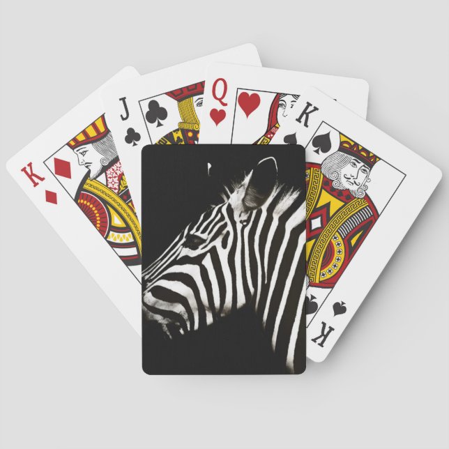 Zebra Black and White Rand Animal Casinokort (Baksidan)