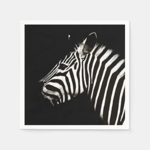 Zebra Black and White Rand Animal Pappersservett