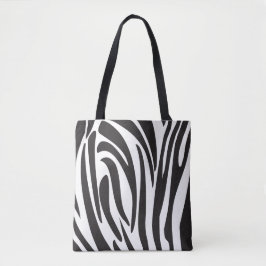 Zebra Black and White Rand, Trendig design Tygkasse