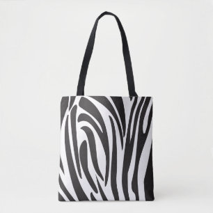 Zebra Black and White Rand, Trendig design Tygkasse