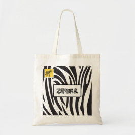 Zebra Black and White Rand, Trendig design Tygkasse