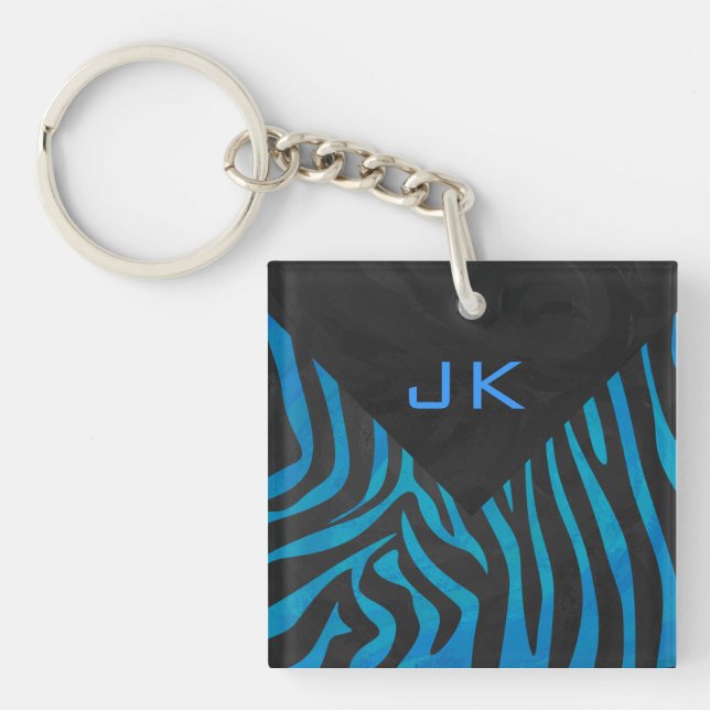 Zebra Black och Blue med Monogram (Framsidan)