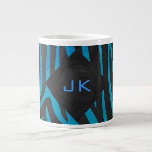Zebra Black och Blue med Monogram Jumbo Mugg