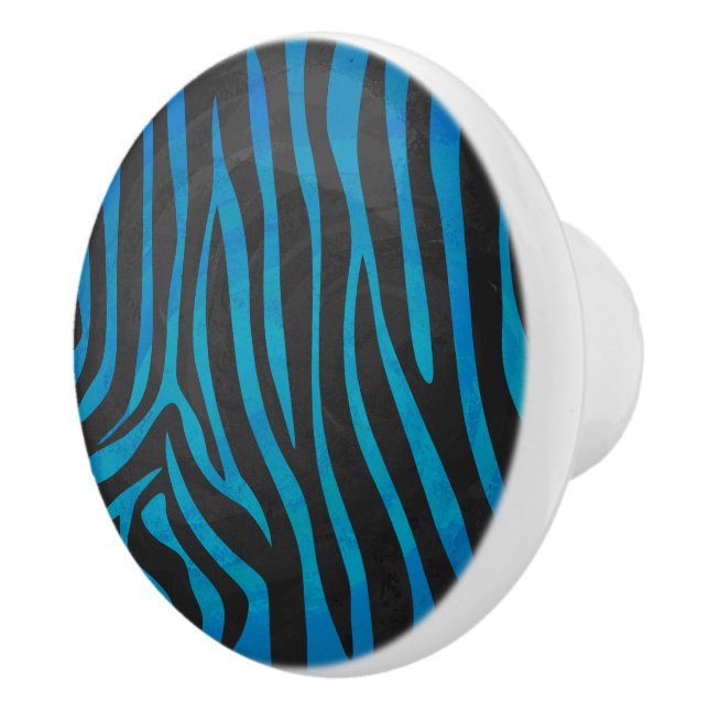 Zebra Black och Blue Print Knopp (Höger)