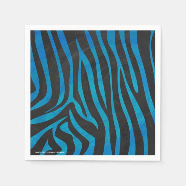 Zebra Black och Blue Print Pappersservett (Framsidan)