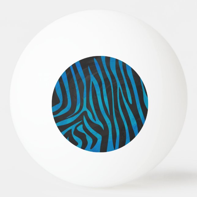 Zebra Black och Blue Print Pingisboll (Framsidan)