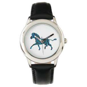 Zebra Black och Blue Silhouette Armbandsur