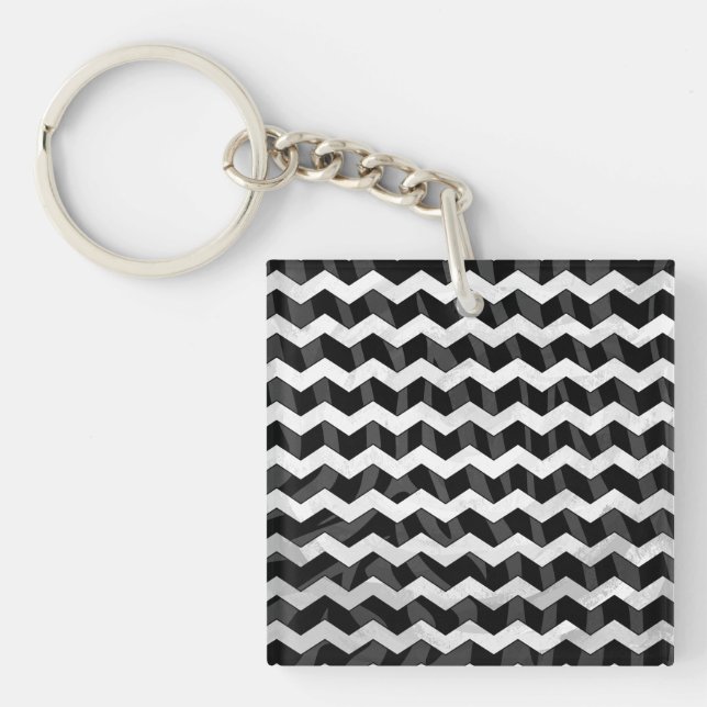 Zebra Black och Grått Chevron (Framsidan)