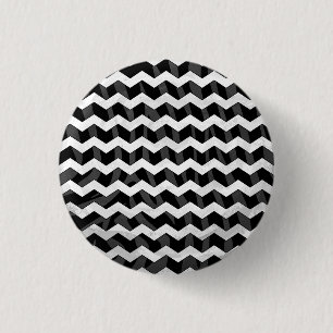 Zebra Black och Grått Chevron Knapp
